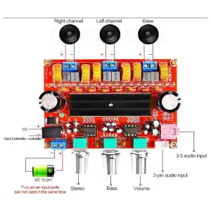TPA3116D2 2X50W+100W 2.1 Canales, Amplificador de potencia de audio digital AMP Subwoofer miniatura 4