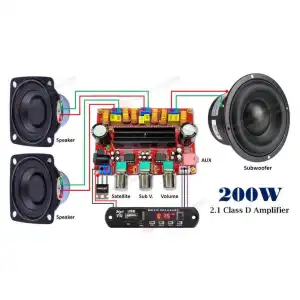 TPA3116D2 2X50W+100W 2.1 Canales, Amplificador de potencia de audio digital AMP Subwoofer miniatura 7