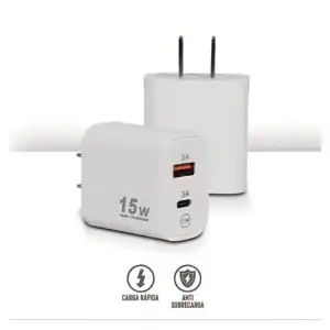 Cargadores de 15W con Puertos USB y USB-Tipo C miniatura 1