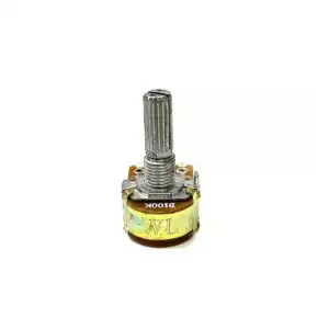 Potenciometro Doble B100K Caña Larga Astriada 20mm 6 Pines, Lineal miniatura 2
