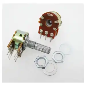 B20K Potenciometro Doble Lineal Rotativo 20KΩ miniatura 1